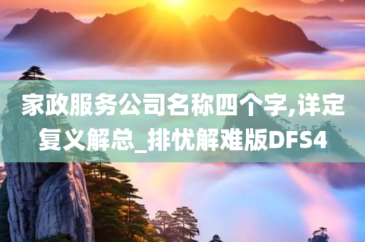 家政服务公司名称四个字,详定复义解总_排忧解难版DFS4