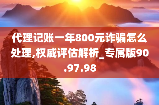 代理记账一年800元诈骗怎么处理,权威评估解析_专属版90.97.98