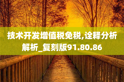 技术开发增值税免税,诠释分析解析_复刻版91.80.86