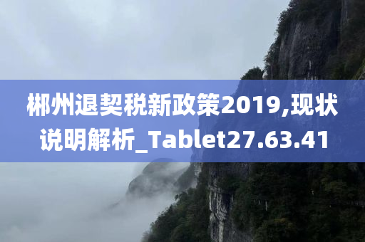 郴州退契税新政策2019,现状说明解析_Tablet27.63.41