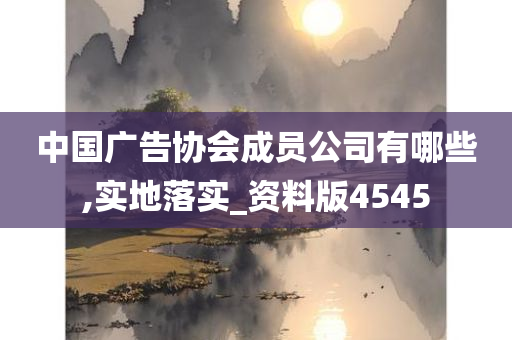 中国广告协会成员公司有哪些,实地落实_资料版4545