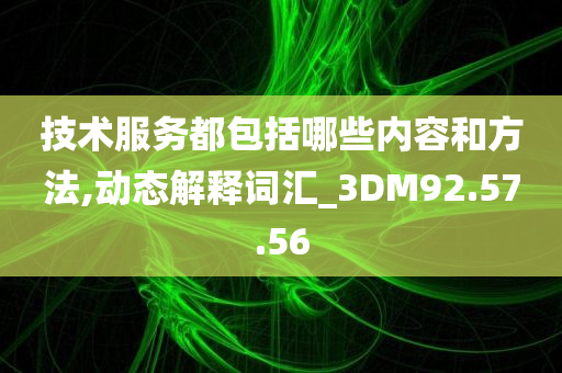 技术服务都包括哪些内容和方法,动态解释词汇_3DM92.57.56