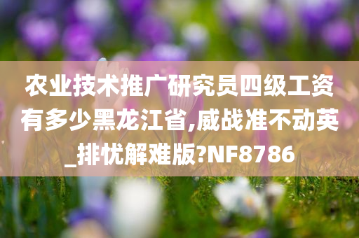 农业技术推广研究员四级工资有多少黑龙江省,威战准不动英_排忧解难版?NF8786