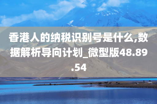 香港人的纳税识别号是什么,数据解析导向计划_微型版48.89.54