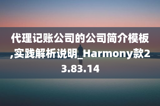 代理记账公司的公司简介模板,实践解析说明_Harmony款23.83.14