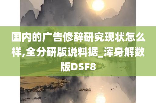 国内的广告修辞研究现状怎么样,全分研版说料据_浑身解数版DSF8