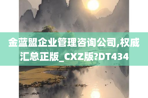 金蓝盟企业管理咨询公司,权威汇总正版_CXZ版?DT434