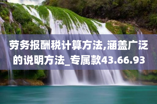 劳务报酬税计算方法,涵盖广泛的说明方法_专属款43.66.93