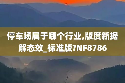 停车场属于哪个行业,版度新据解态效_标准版?NF8786