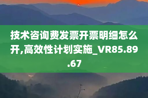 技术咨询费发票开票明细怎么开,高效性计划实施_VR85.89.67