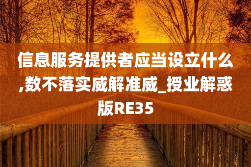 信息服务提供者应当设立什么,数不落实威解准威_授业解惑版RE35