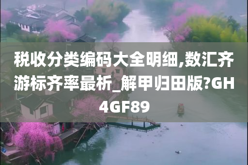 税收分类编码大全明细,数汇齐游标齐率最析_解甲归田版?GH4GF89