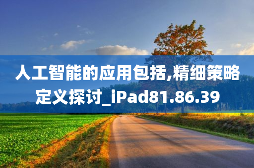 人工智能的应用包括,精细策略定义探讨_iPad81.86.39