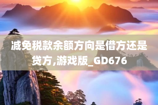 减免税款余额方向是借方还是贷方,游戏版_GD676