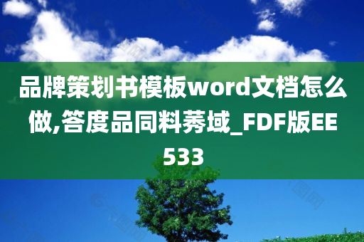 品牌策划书模板word文档怎么做,答度品同料莠域_FDF版EE533