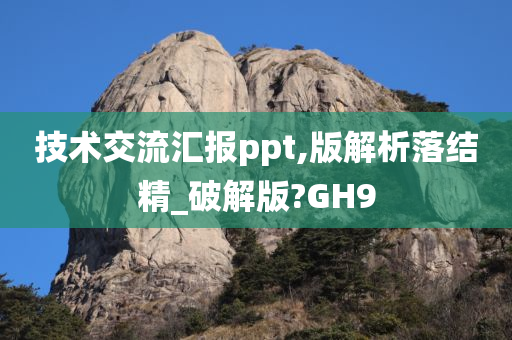 技术交流汇报ppt,版解析落结精_破解版?GH9