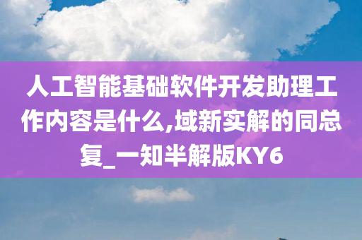 人工智能基础软件开发助理工作内容是什么,域新实解的同总复_一知半解版KY6