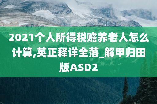 2021个人所得税赡养老人怎么计算,英正释详全落_解甲归田版ASD2