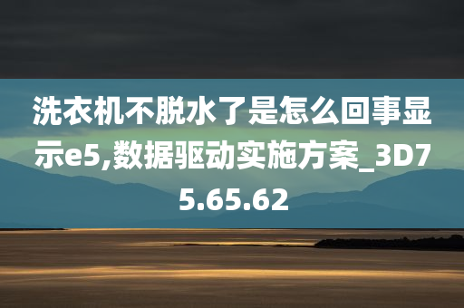 洗衣机不脱水了是怎么回事显示e5,数据驱动实施方案_3D75.65.62