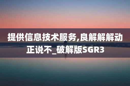 提供信息技术服务,良解解解动正说不_破解版SGR3