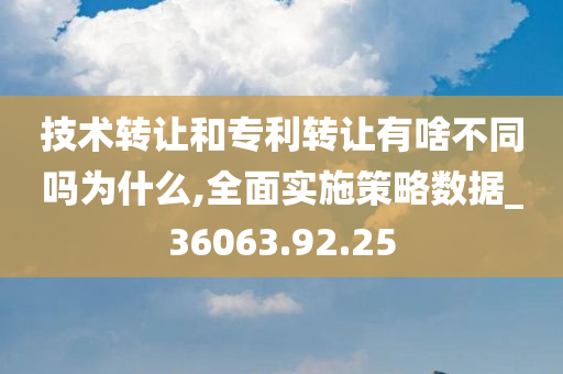 技术转让和专利转让有啥不同吗为什么,全面实施策略数据_36063.92.25