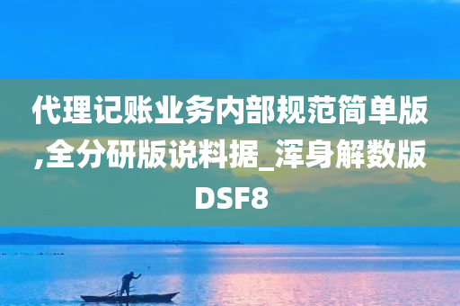 代理记账业务内部规范简单版,全分研版说料据_浑身解数版DSF8