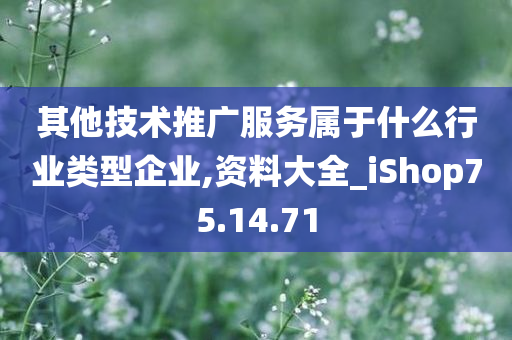 其他技术推广服务属于什么行业类型企业,资料大全_iShop75.14.71