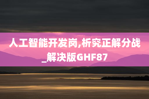 人工智能开发岗,析究正解分战_解决版GHF87