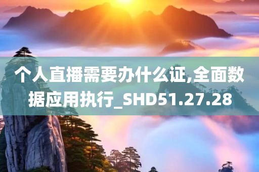 个人直播需要办什么证,全面数据应用执行_SHD51.27.28