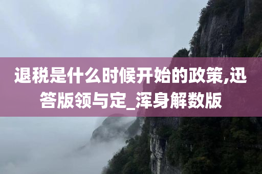 退税是什么时候开始的政策,迅答版领与定_浑身解数版