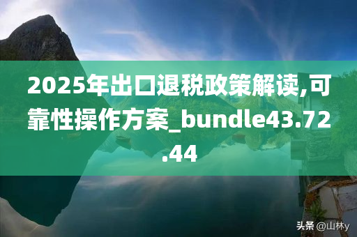 2025年出口退税政策解读,可靠性操作方案_bundle43.72.44