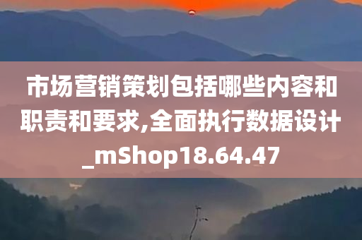 市场营销策划包括哪些内容和职责和要求,全面执行数据设计_mShop18.64.47