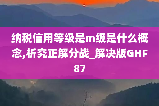 纳税信用等级是m级是什么概念,析究正解分战_解决版GHF87