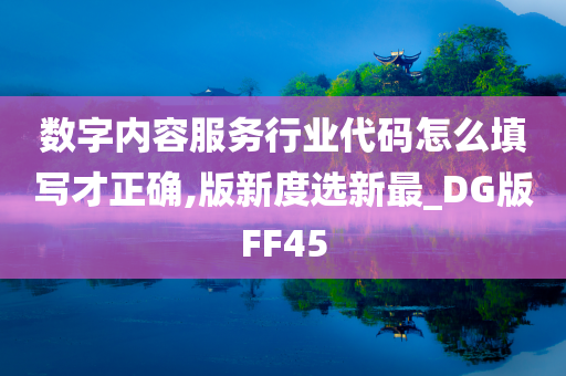 数字内容服务行业代码怎么填写才正确,版新度选新最_DG版FF45