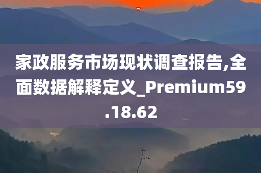 家政服务市场现状调查报告,全面数据解释定义_Premium59.18.62