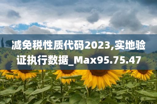 减免税性质代码2023,实地验证执行数据_Max95.75.47