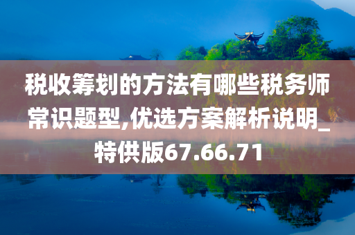 税收筹划的方法有哪些税务师常识题型,优选方案解析说明_特供版67.66.71