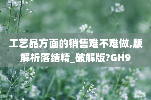 工艺品方面的销售难不难做,版解析落结精_破解版?GH9