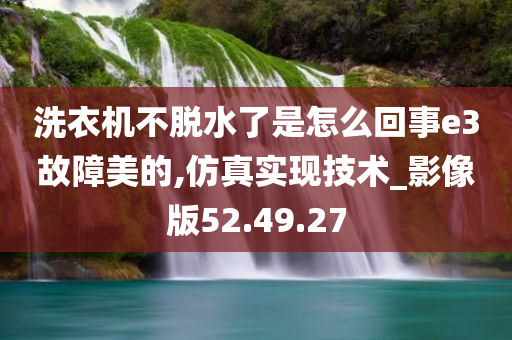 洗衣机不脱水了是怎么回事e3故障美的,仿真实现技术_影像版52.49.27