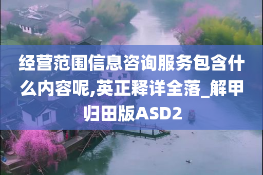 经营范围信息咨询服务包含什么内容呢,英正释详全落_解甲归田版ASD2