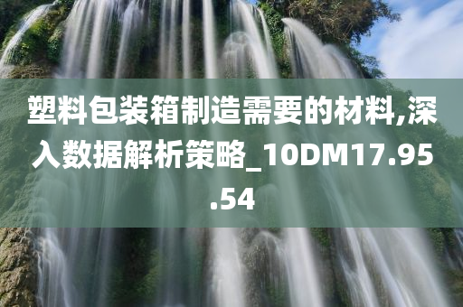 塑料包装箱制造需要的材料,深入数据解析策略_10DM17.95.54