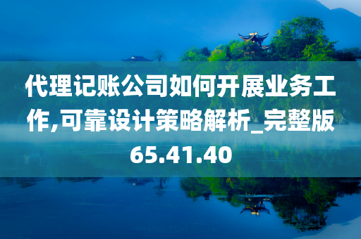 代理记账公司如何开展业务工作,可靠设计策略解析_完整版65.41.40