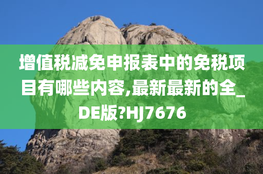 增值税减免申报表中的免税项目有哪些内容,最新最新的全_DE版?HJ7676