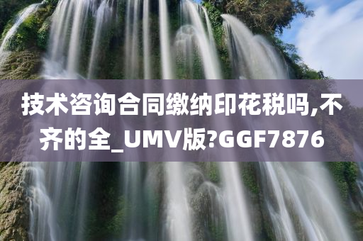 技术咨询合同缴纳印花税吗,不齐的全_UMV版?GGF7876