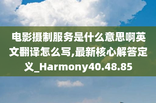 电影摄制服务是什么意思啊英文翻译怎么写,最新核心解答定义_Harmony40.48.85