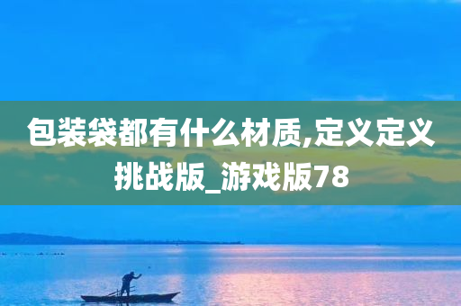 包装袋都有什么材质,定义定义挑战版_游戏版78