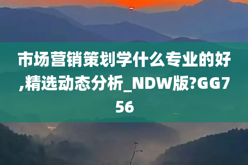 市场营销策划学什么专业的好,精选动态分析_NDW版?GG756