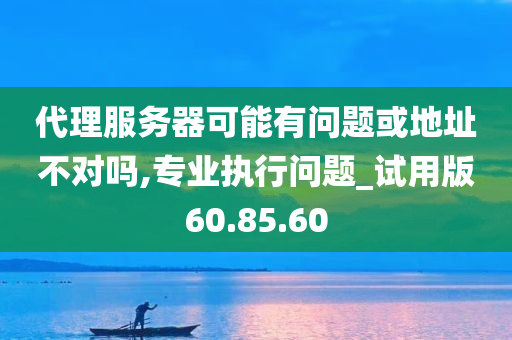 代理服务器可能有问题或地址不对吗,专业执行问题_试用版60.85.60