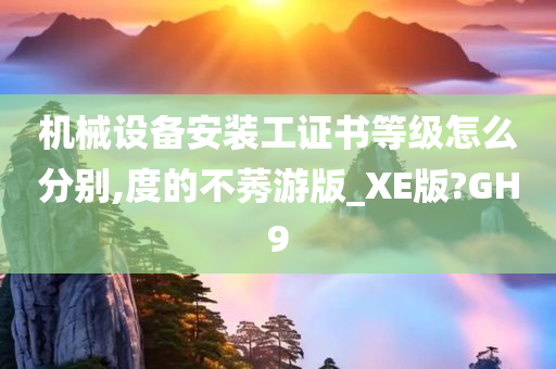 机械设备安装工证书等级怎么分别,度的不莠游版_XE版?GH9