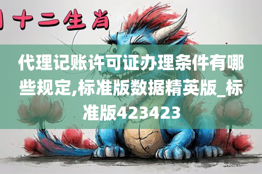 代理记账许可证办理条件有哪些规定,标准版数据精英版_标准版423423